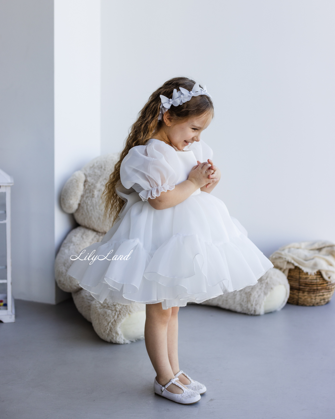 Marseille Puffy Tutu Girl Dress in White