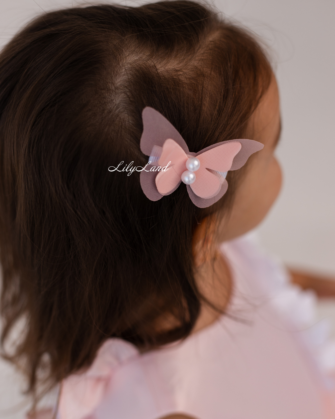 Fleur Girl Long Dress with Butterflies in Blush Pink