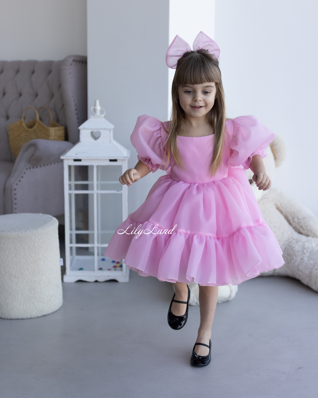 Marseille Puffy Tutu Girl Dress in Pink