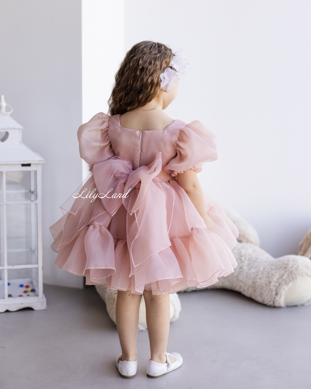 Marseille Puffy Tutu Girl Dress in Powder Pink