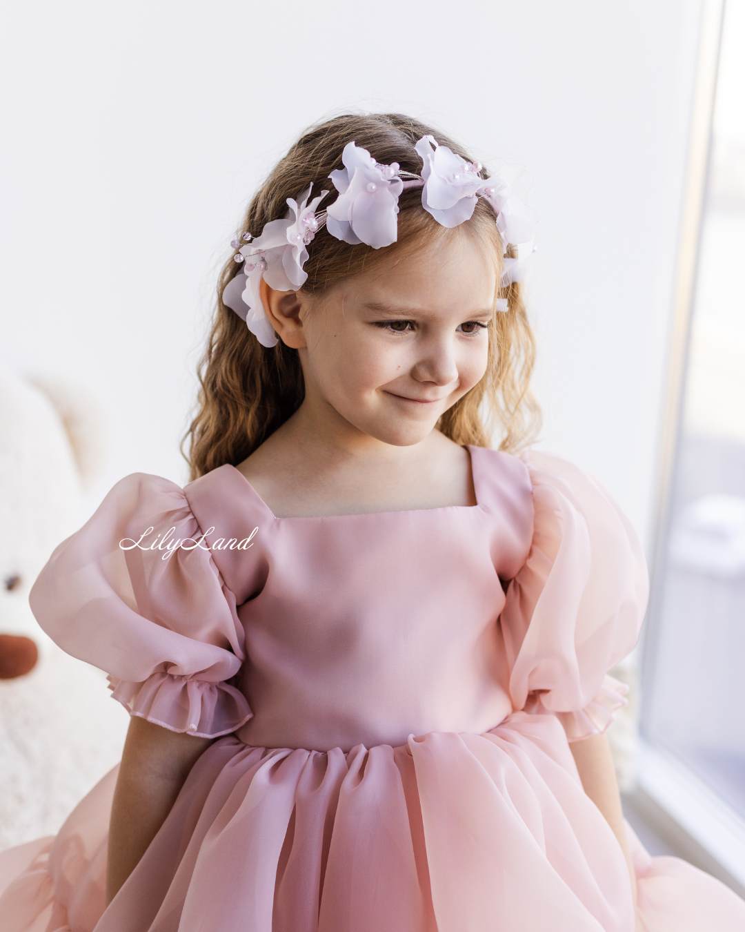 Marseille Puffy Tutu Girl Dress in Powder Pink