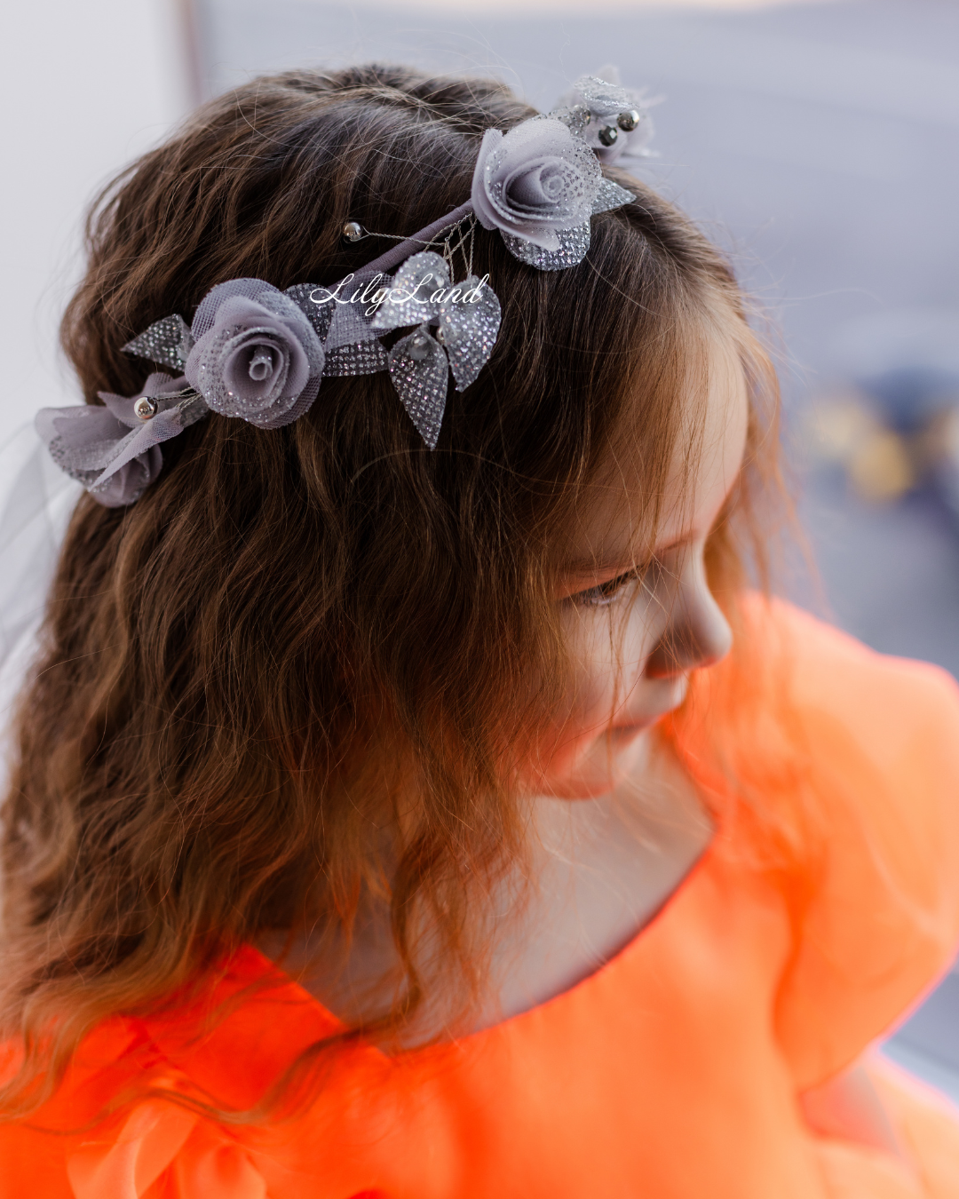 Marseille Puffy Tutu Girl Dress in Bright Neon Orange