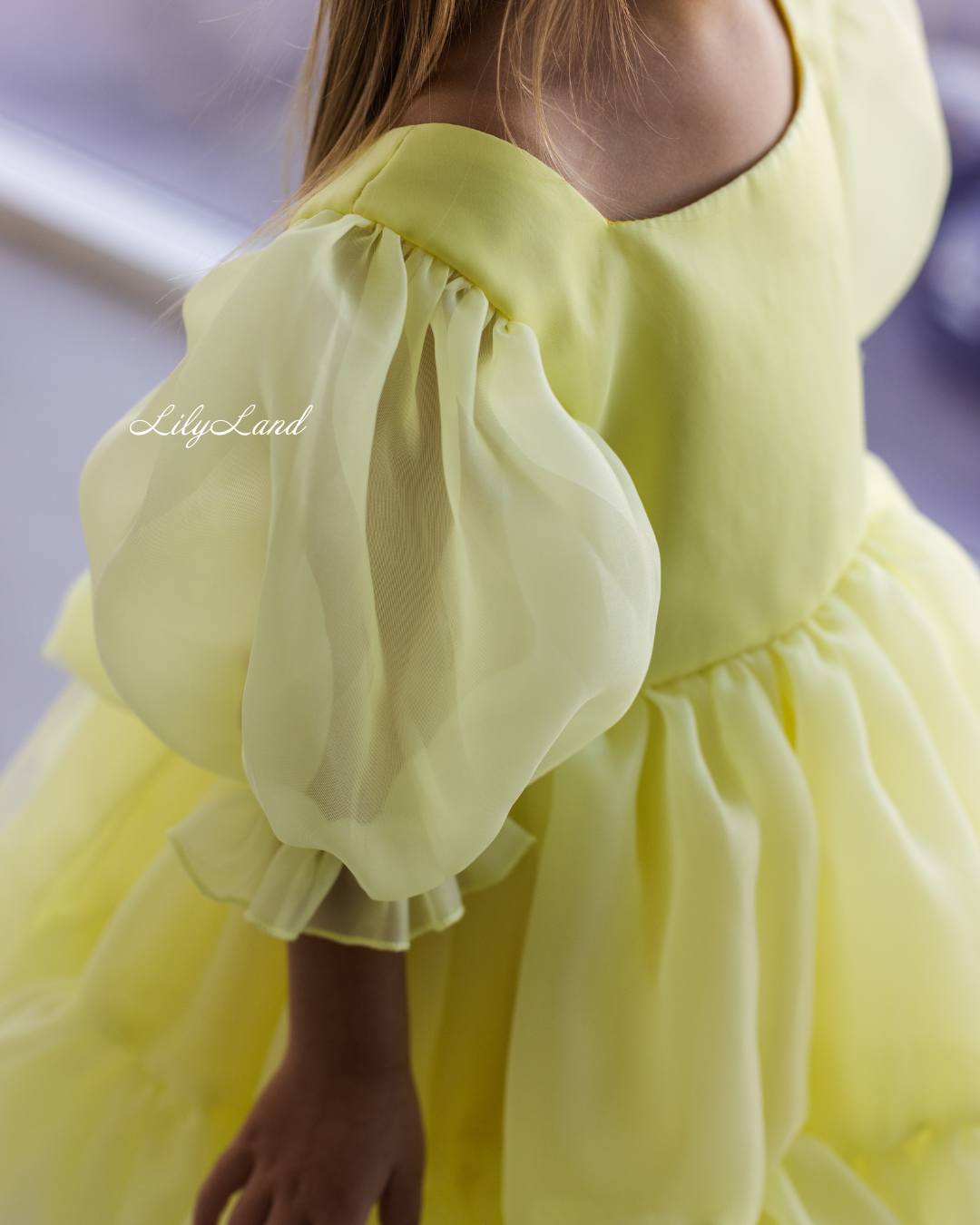 Marseille Puffy Tutu Girl Dress in Light Yellow