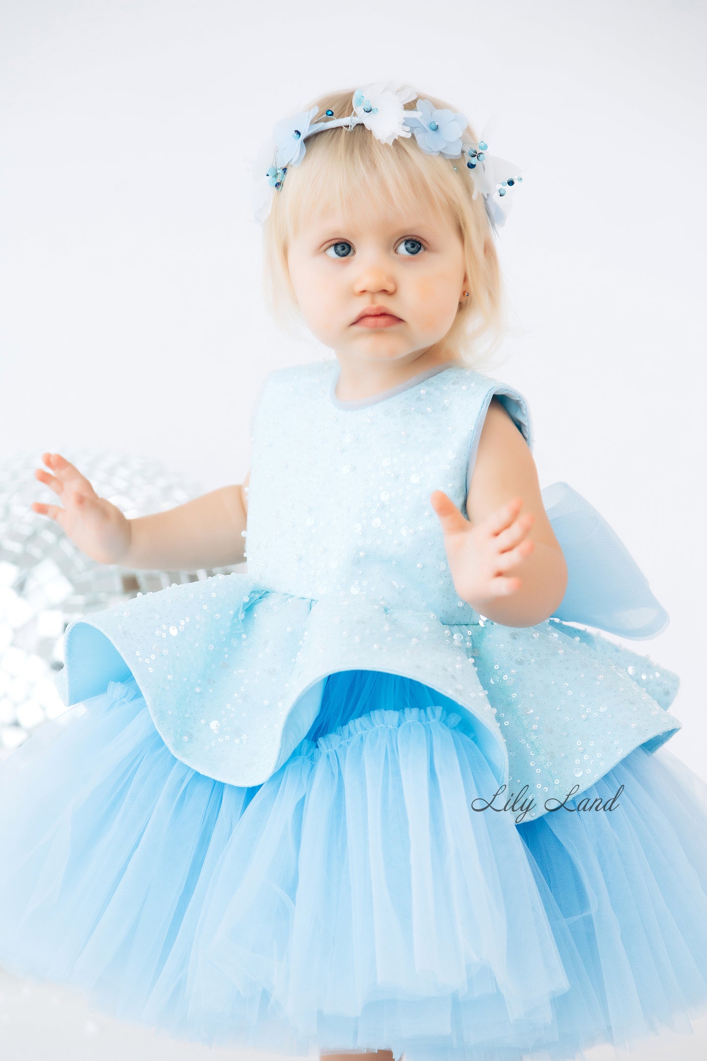 Nancy Tutu Girl Dress in Sky Blue