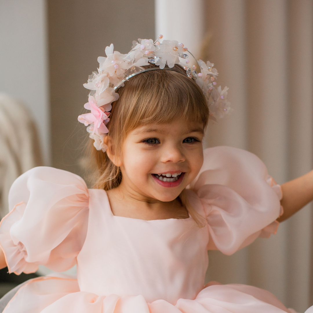 Peach Floral Girl Headband