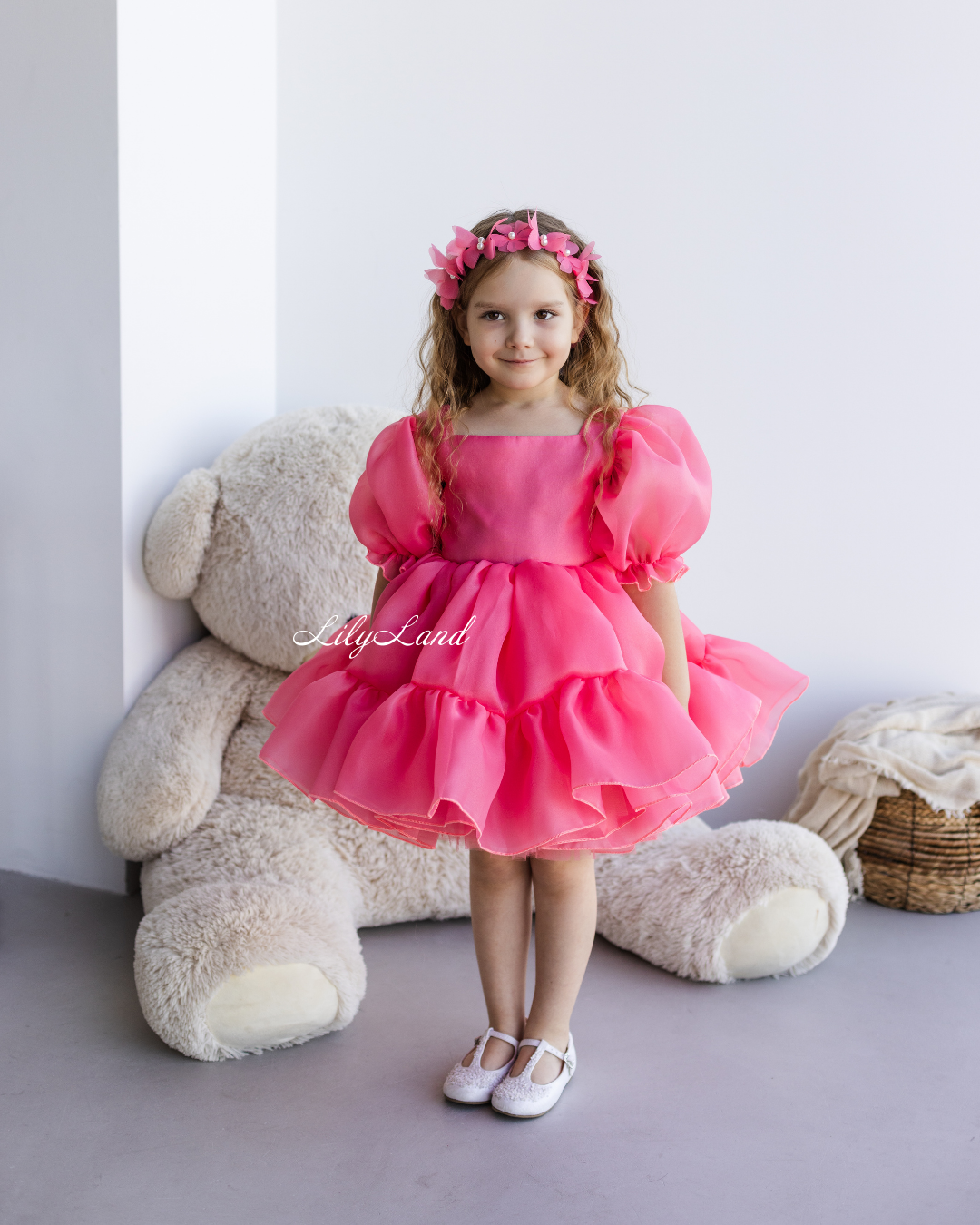 Marseille Puffy Tutu Girl Dress in Bubble Pink