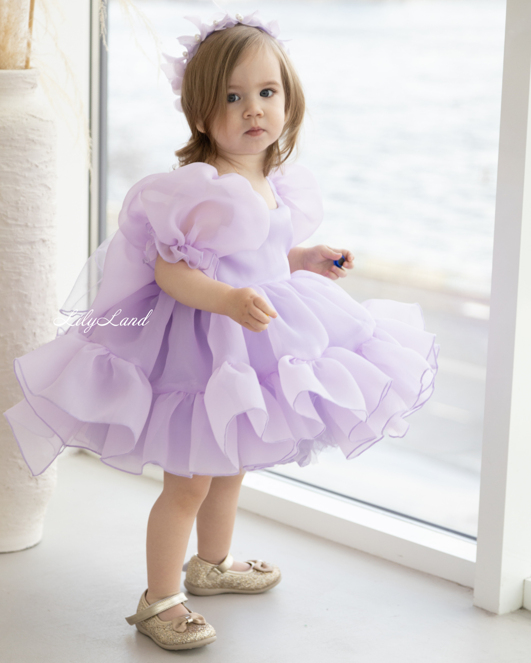 Marseille Puffy Tutu Girl Dress in Light Lavender