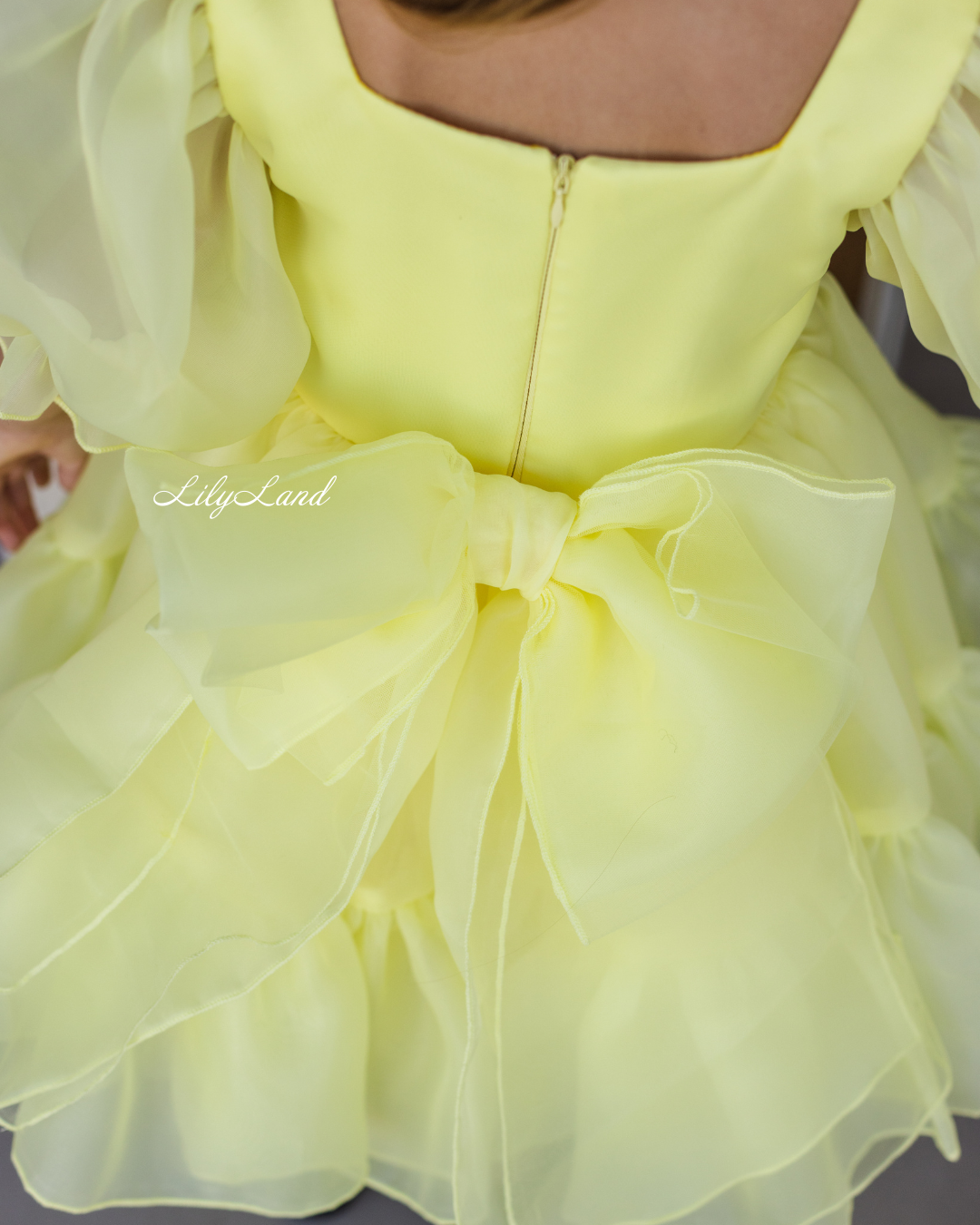 Marseille Puffy Tutu Girl Dress in Light Yellow