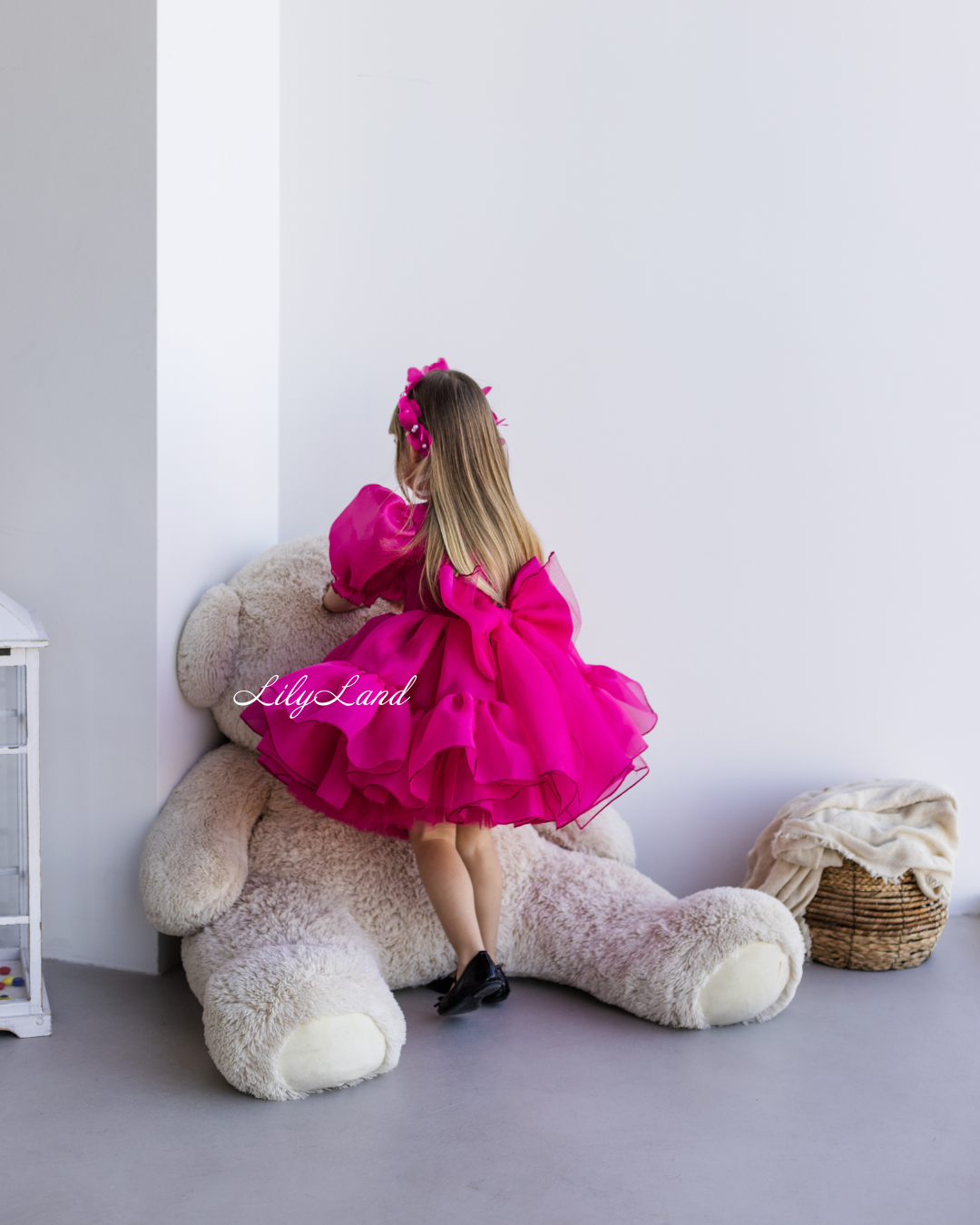 Marseille Puffy Girl Dress in Raspberry