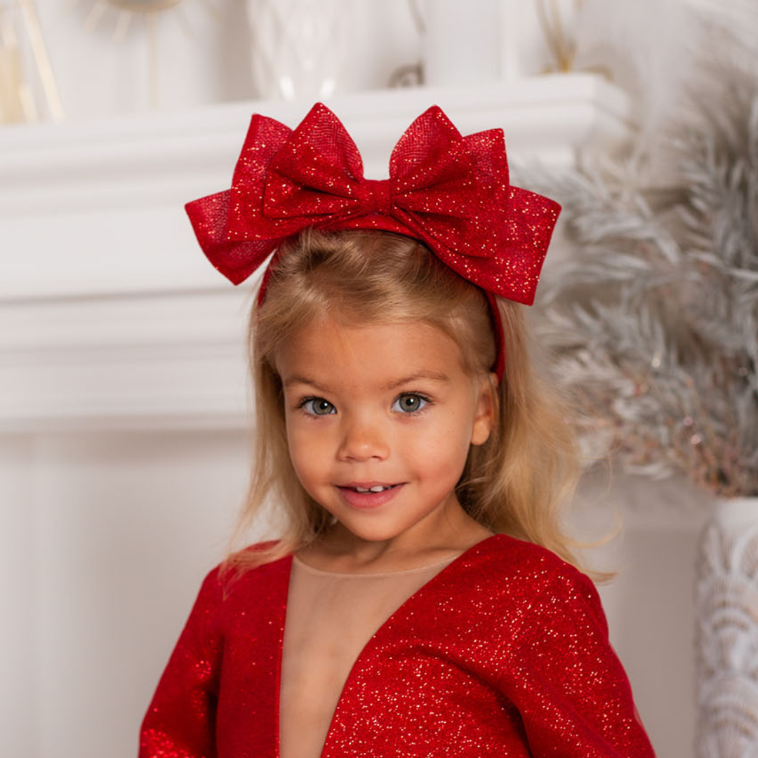 Emerald Green Bow Hair Hoop for Girls