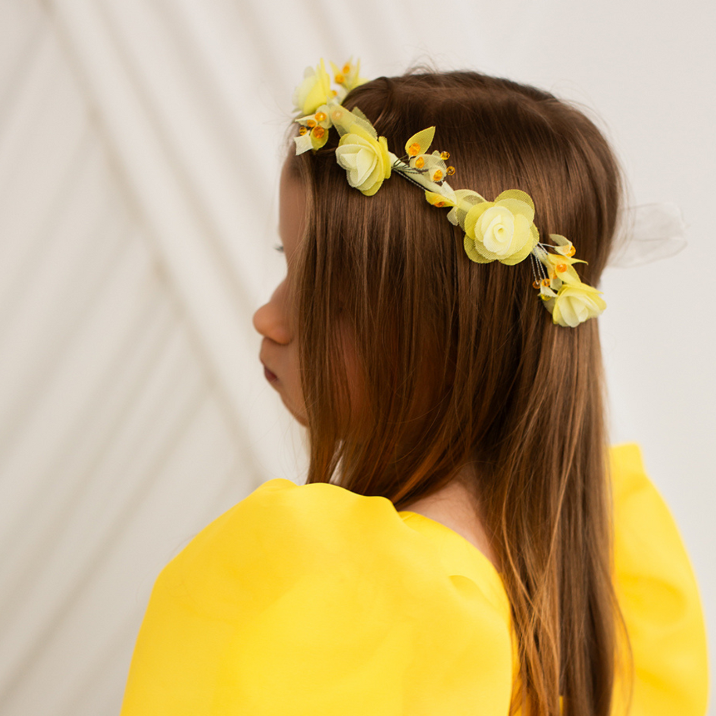 Girl Hair Accessories with Roses in Yellow