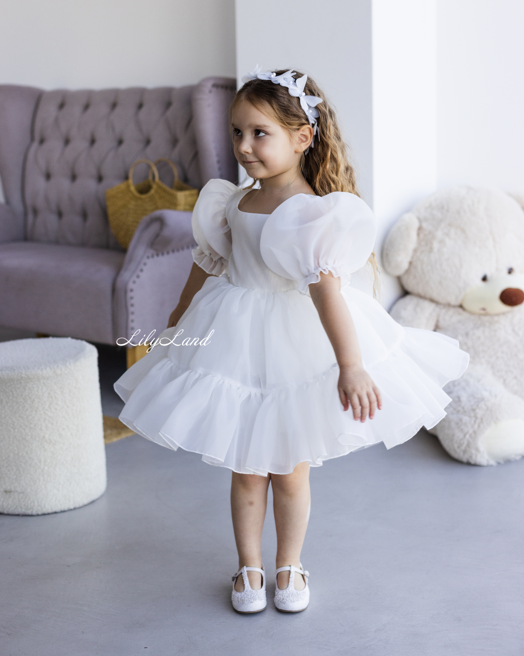 Marseille Puffy Tutu Girl Dress in White