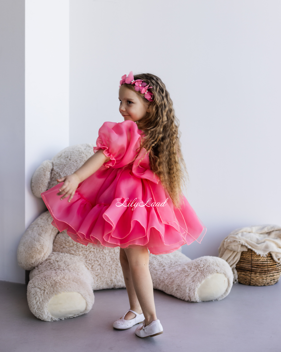 Marseille Puffy Tutu Girl Dress in Bubble Pink