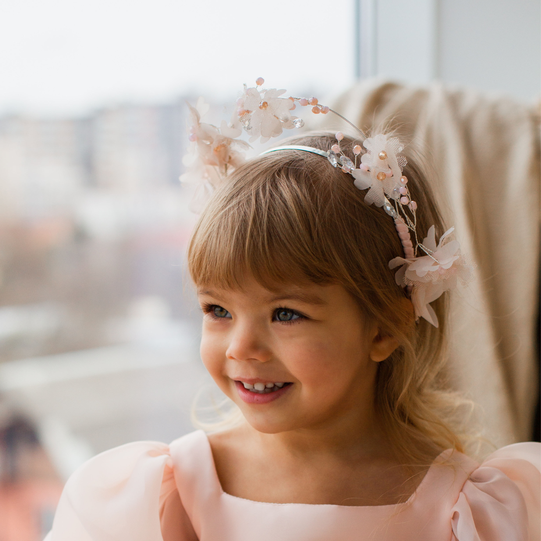 Blue Floral Girl Headband