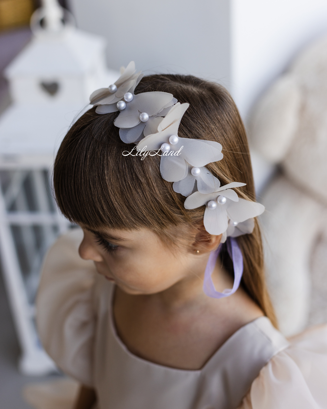 Marseille Puffy Tutu Girl Dress in Beige
