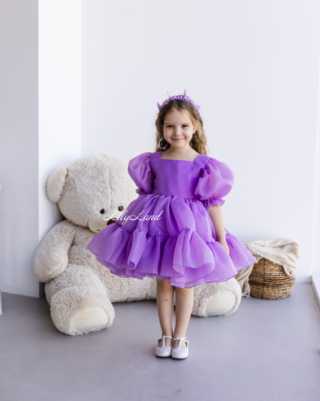 Marseille Puffy Tutu Girl Dress in Lavender