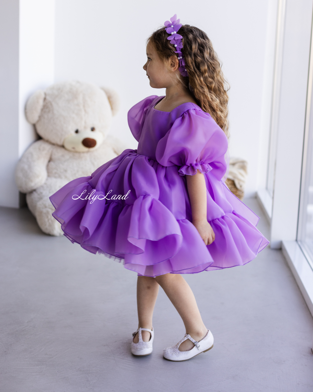 Marseille Puffy Tutu Girl Dress in Lavender