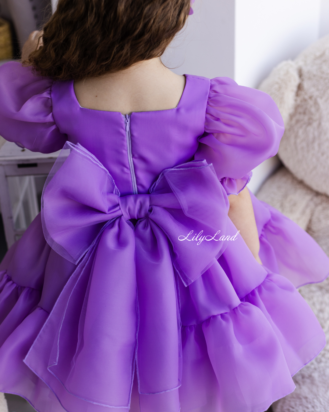 Marseille Puffy Tutu Girl Dress in Lavender