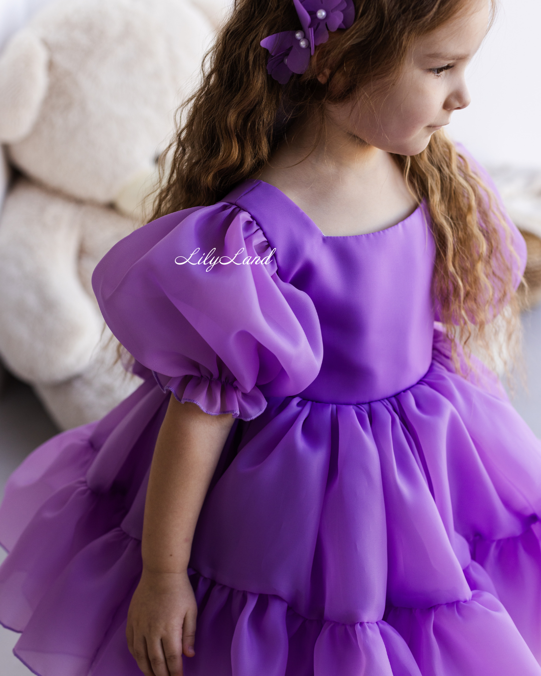 Marseille Puffy Tutu Girl Dress in Lavender