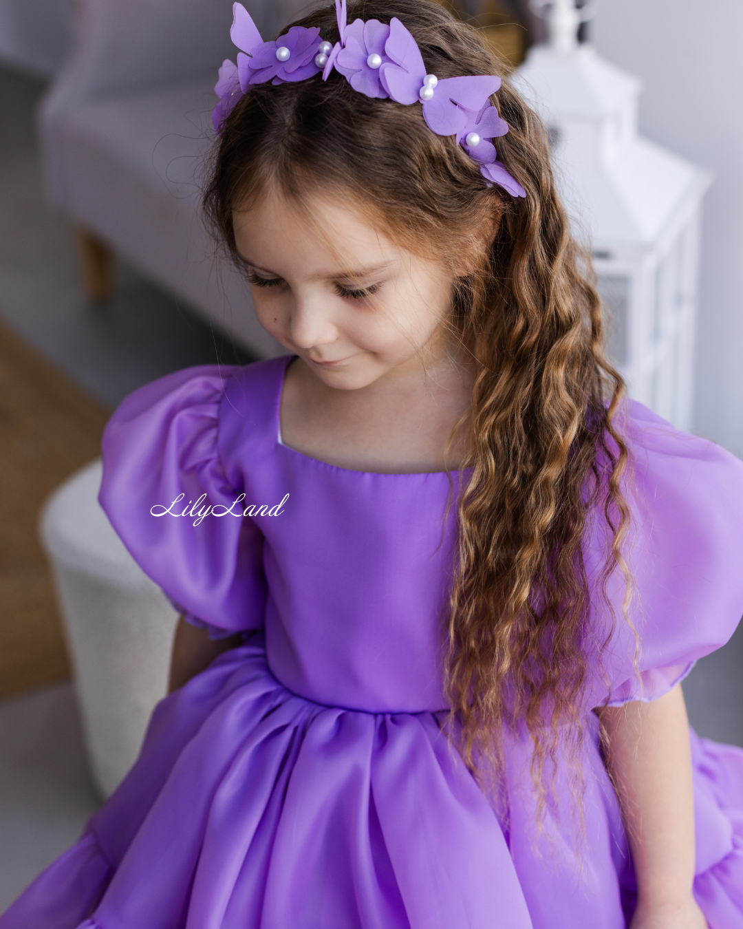 Marseille Puffy Tutu Girl Dress in Lavender