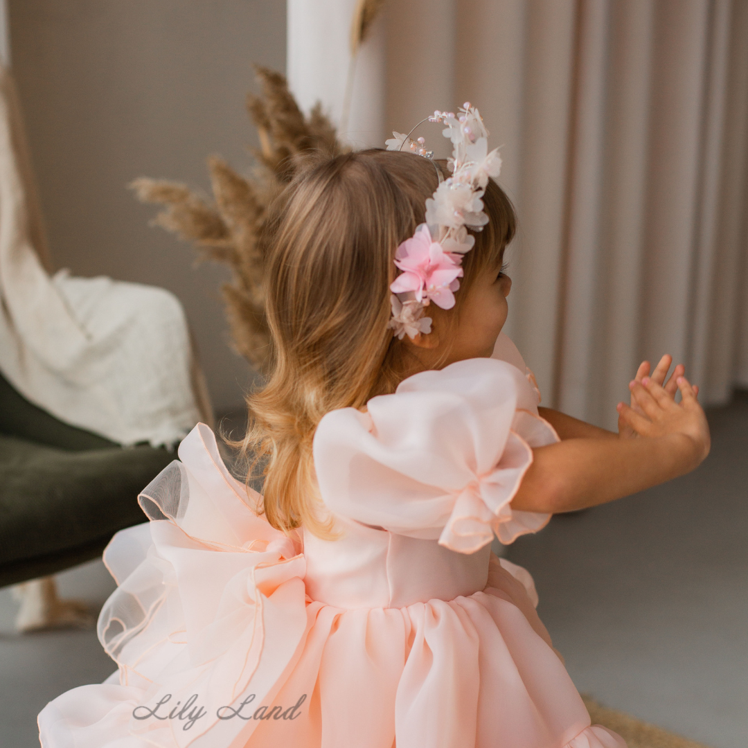 Peach Floral Girl Headband