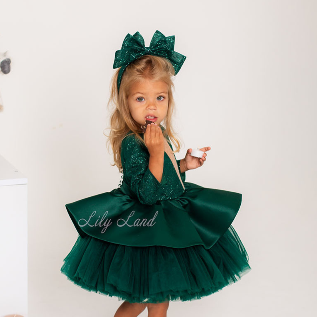 Emerald Green Bow Hair Hoop for Girls