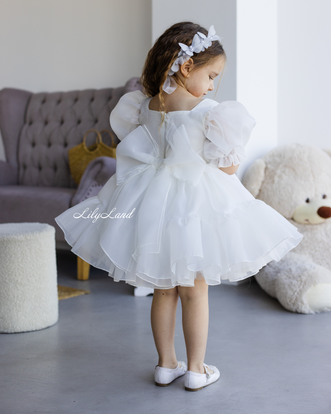 Marseille Puffy Tutu Girl Dress in White
