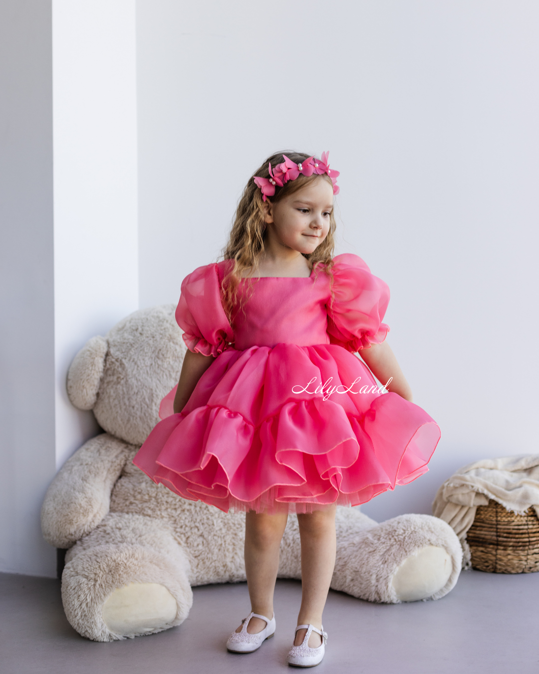 Marseille Puffy Tutu Girl Dress in Bubble Pink