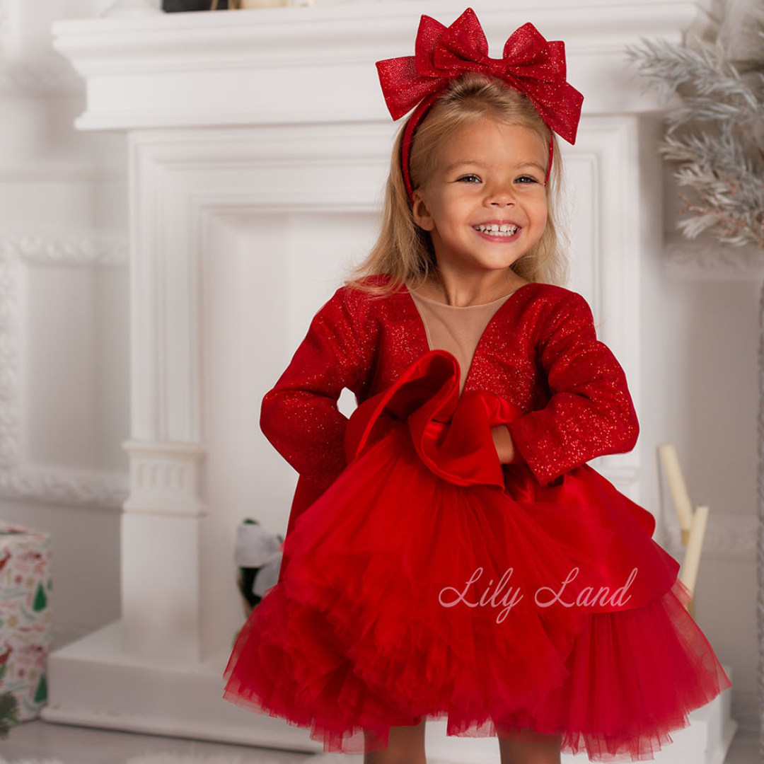 Red Christmas Bow Hair Hoop Accessoires for Girls