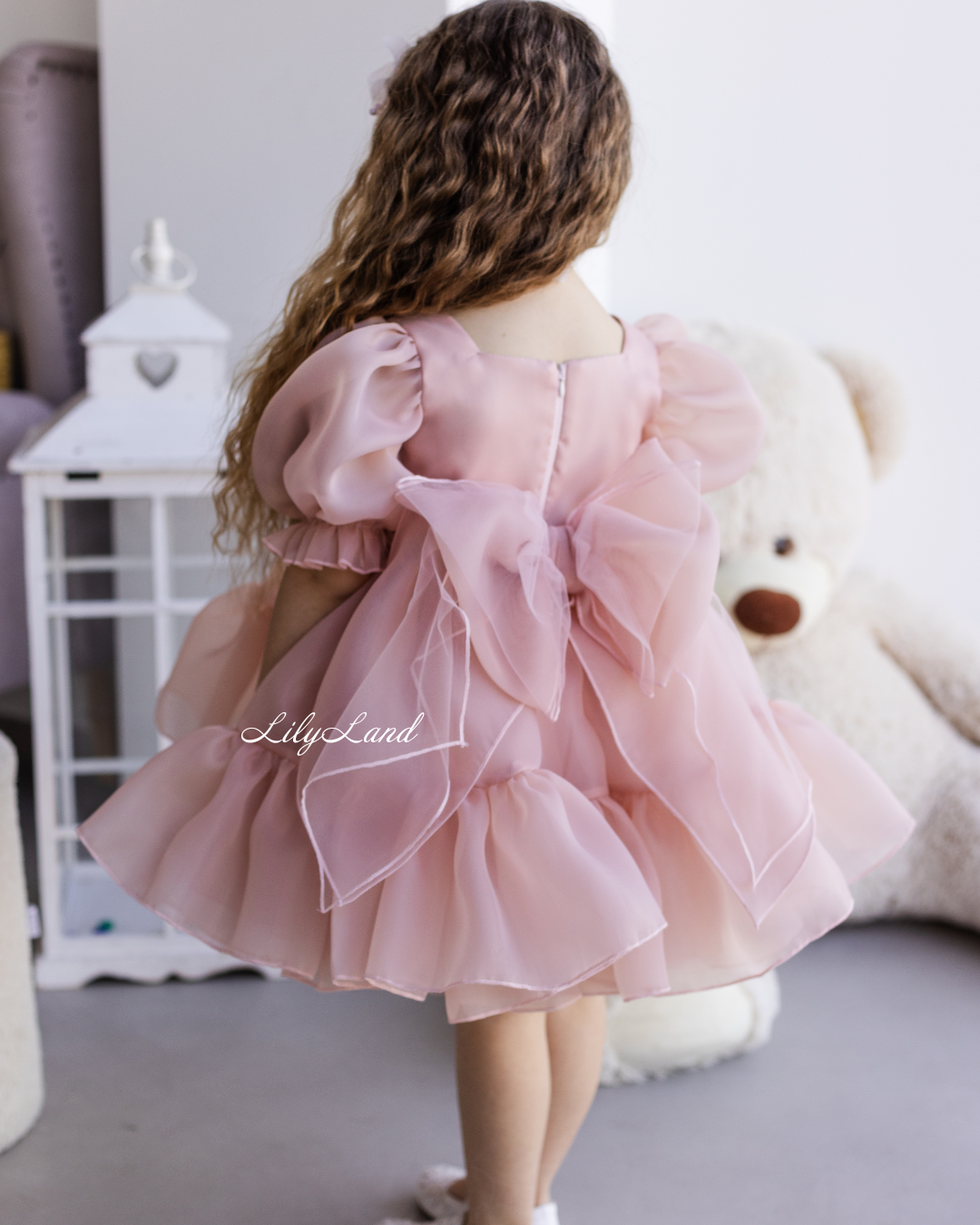 Marseille Puffy Tutu Girl Dress in Powder Pink