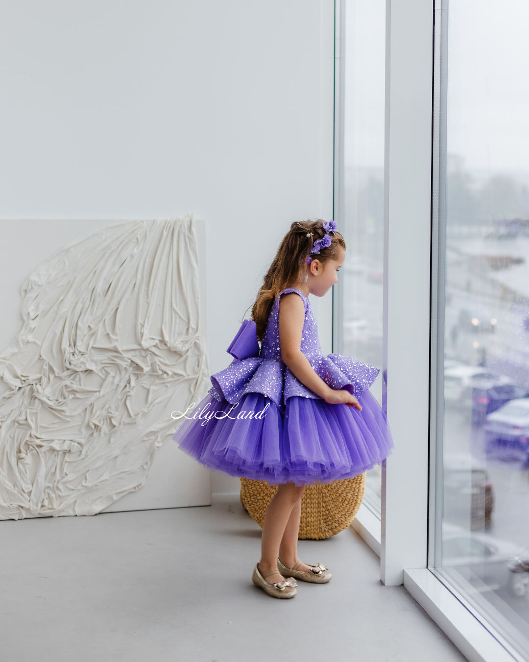 Nancy Tutu Girl Dress in Dark Lavender