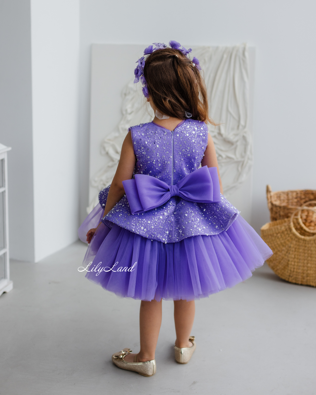 Nancy Tutu Girl Dress in Dark Lavender