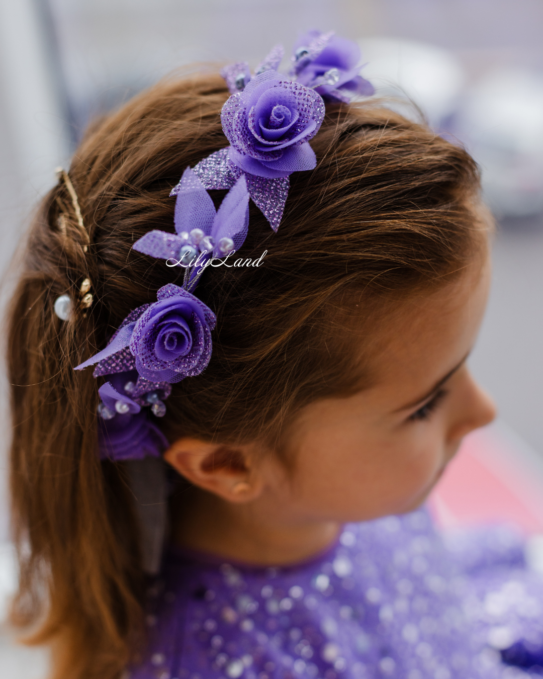 Nancy Tutu Girl Dress in Dark Lavender