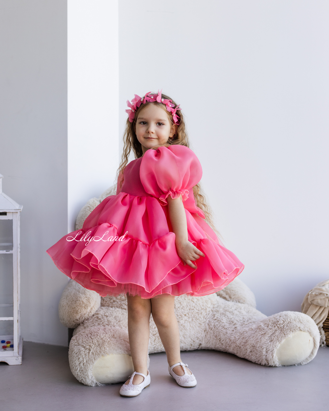 Marseille Puffy Tutu Girl Dress in Bubble Pink