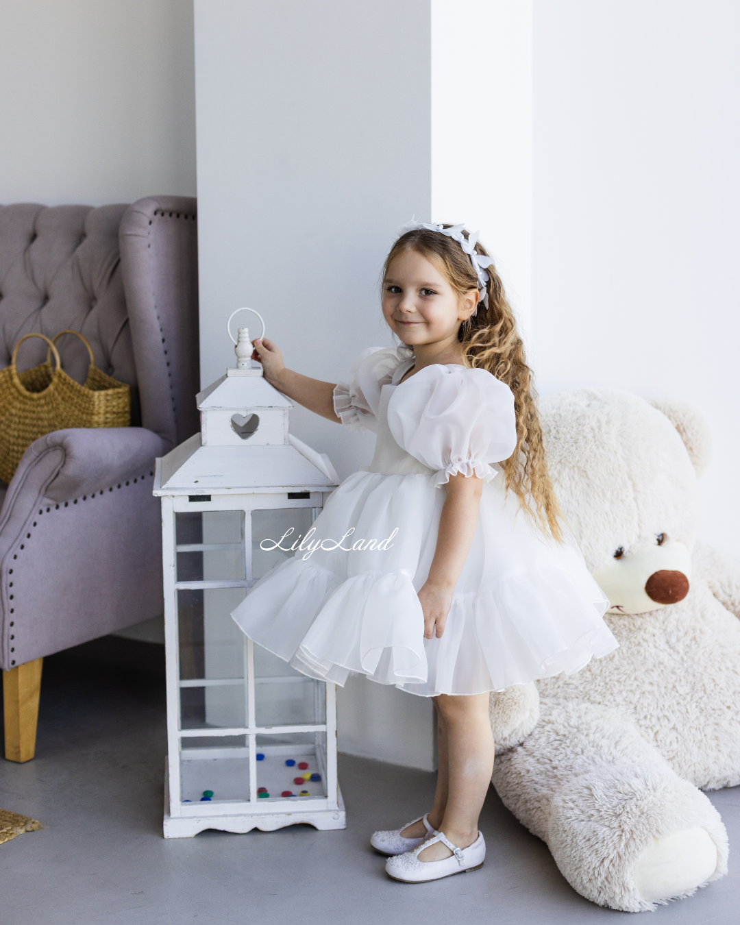 Marseille Puffy Tutu Girl Dress in White