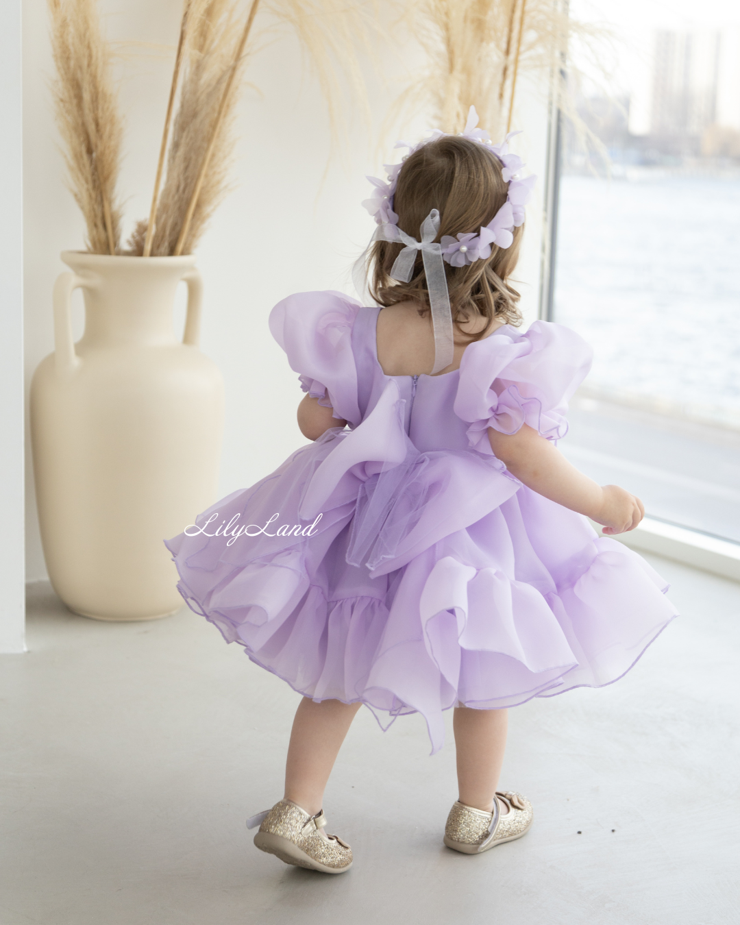 Marseille Puffy Tutu Girl Dress in Light Lavender