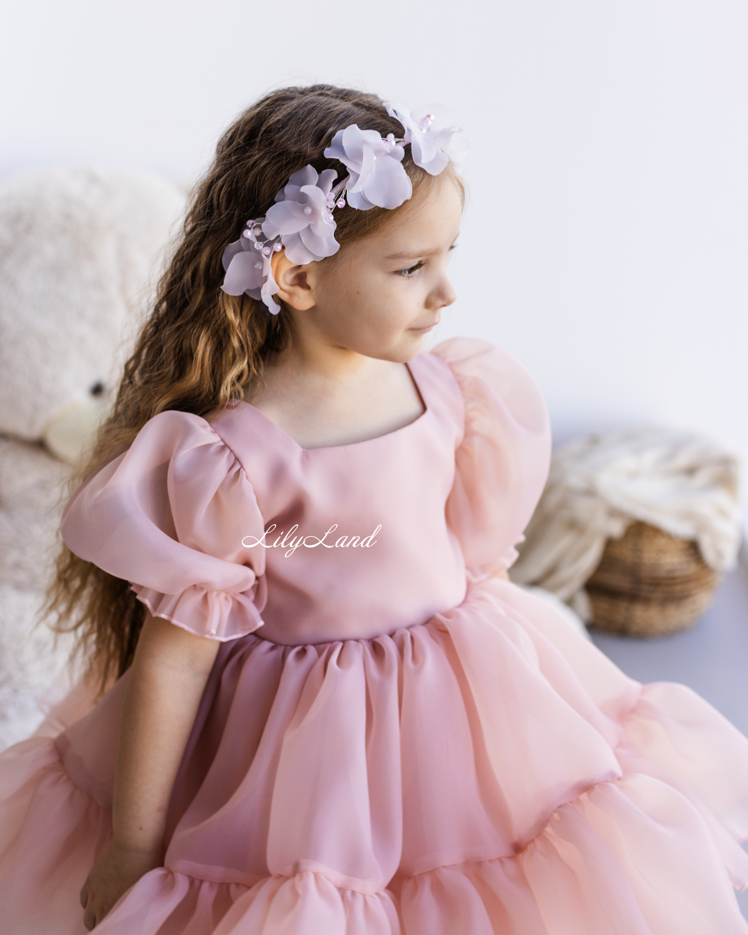 Marseille Puffy Tutu Girl Dress in Powder Pink