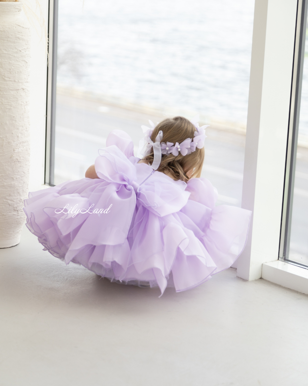Marseille Puffy Tutu Girl Dress in Light Lavender