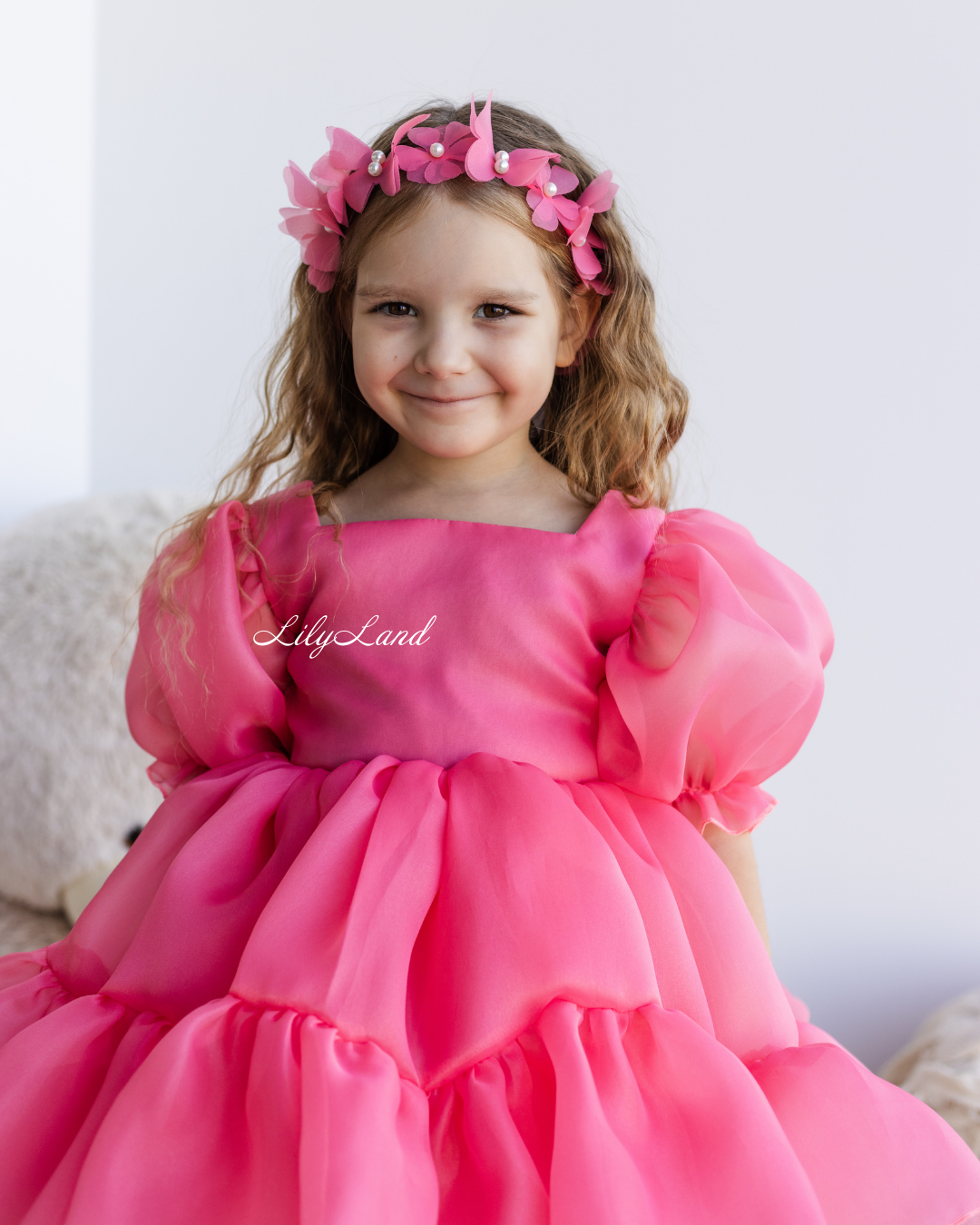 Marseille Puffy Tutu Girl Dress in Bubble Pink