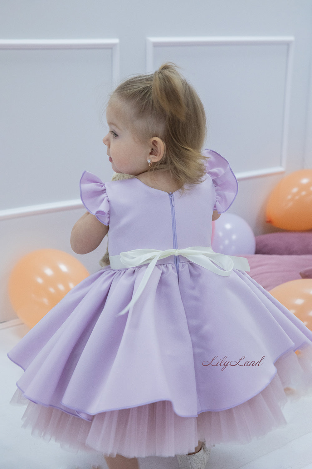 Lydia Tutu Satin Girl Dress in Lavender