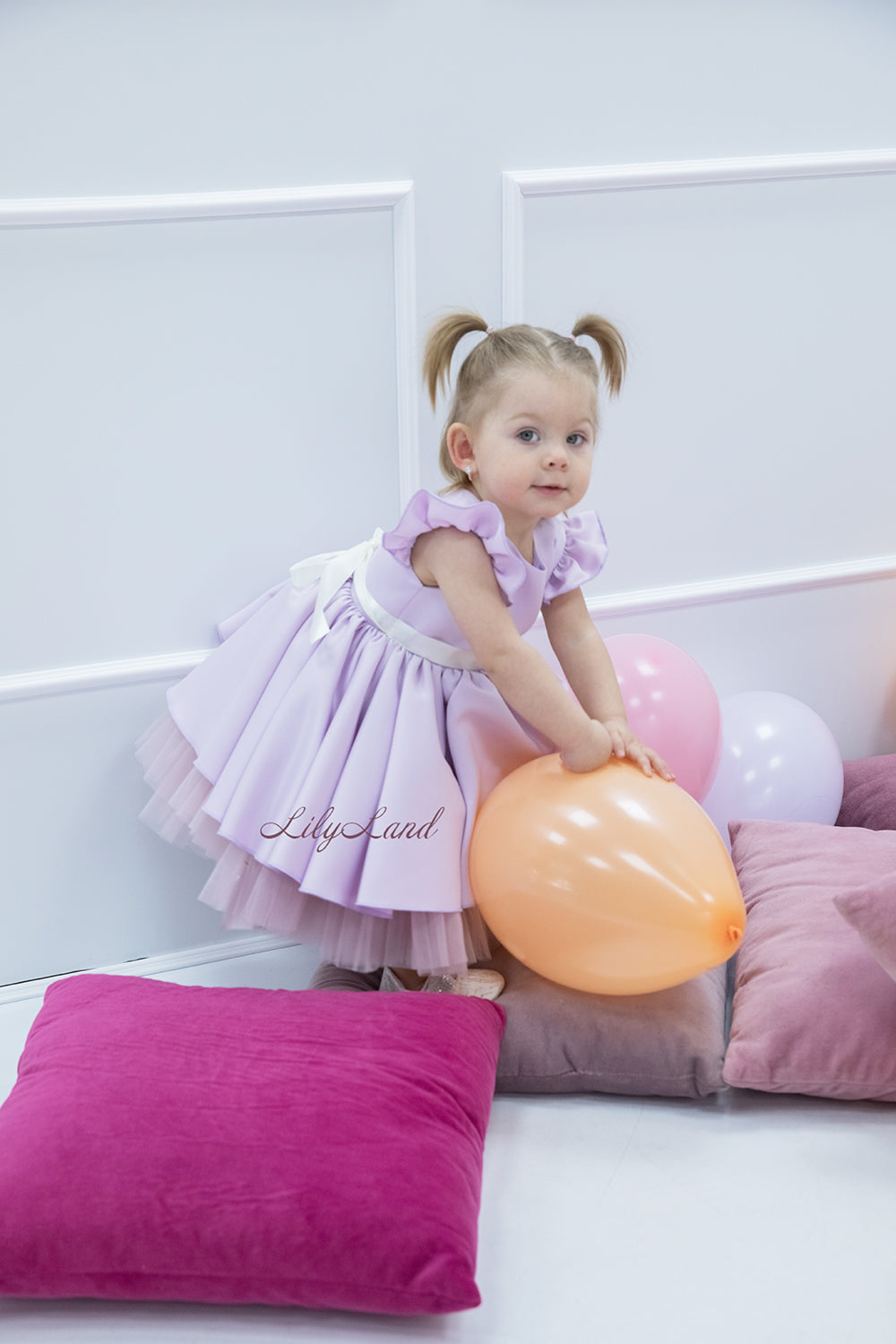 Lydia Tutu Satin Girl Dress in Lavender