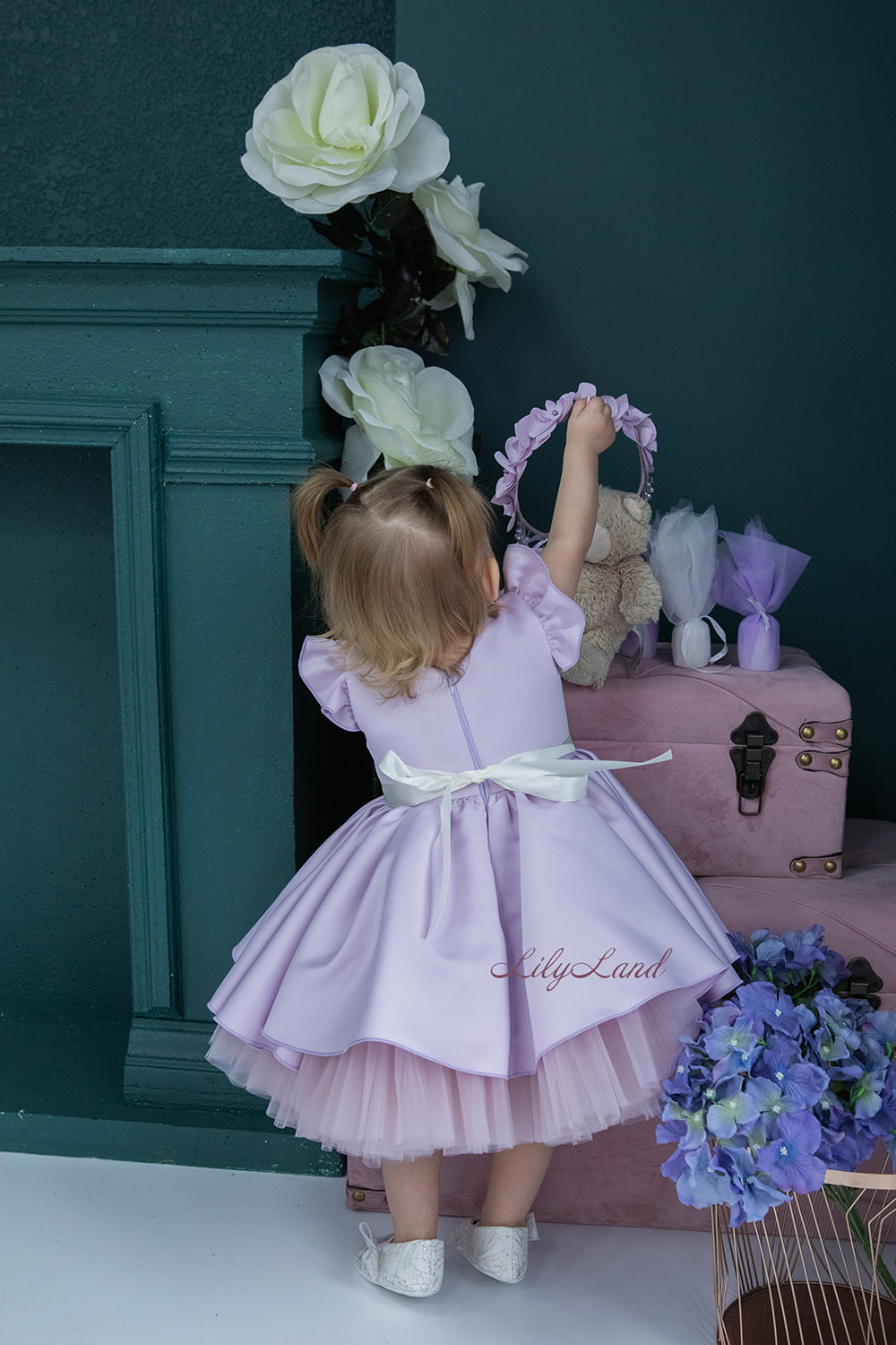 Lydia Tutu Satin Girl Dress in Lavender