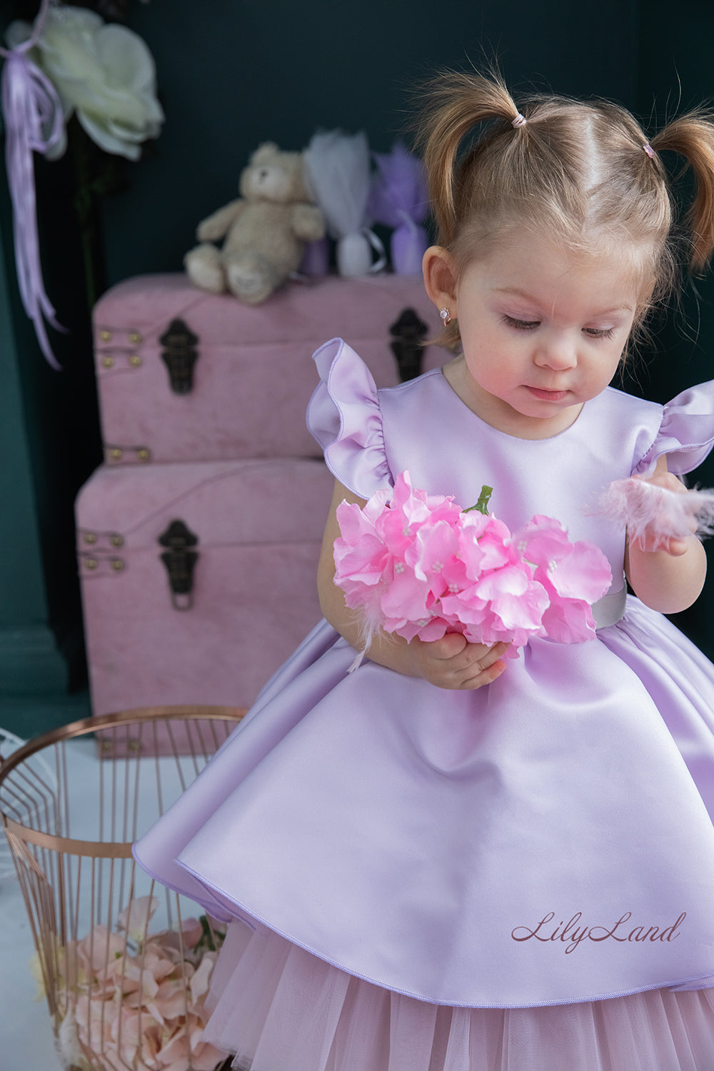 Lydia Tutu Satin Girl Dress in Lavender