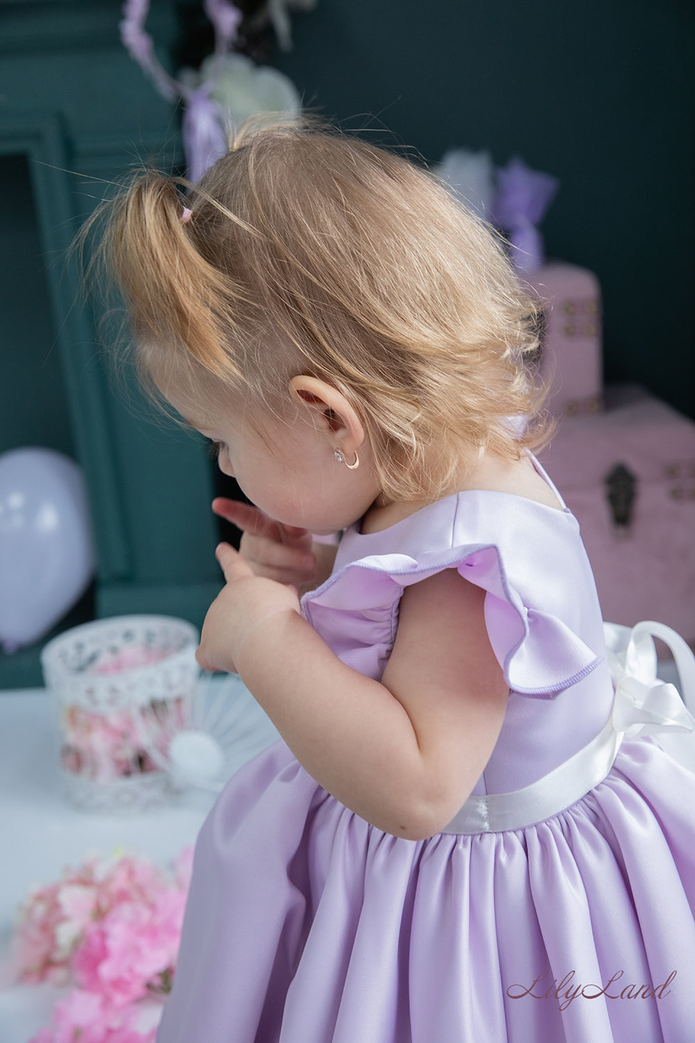 Lydia Tutu Satin Girl Dress in Lavender