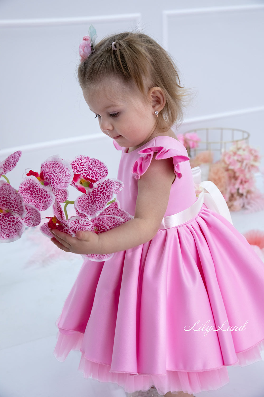 Lydia Tutu Satin Girl Dress in Pink