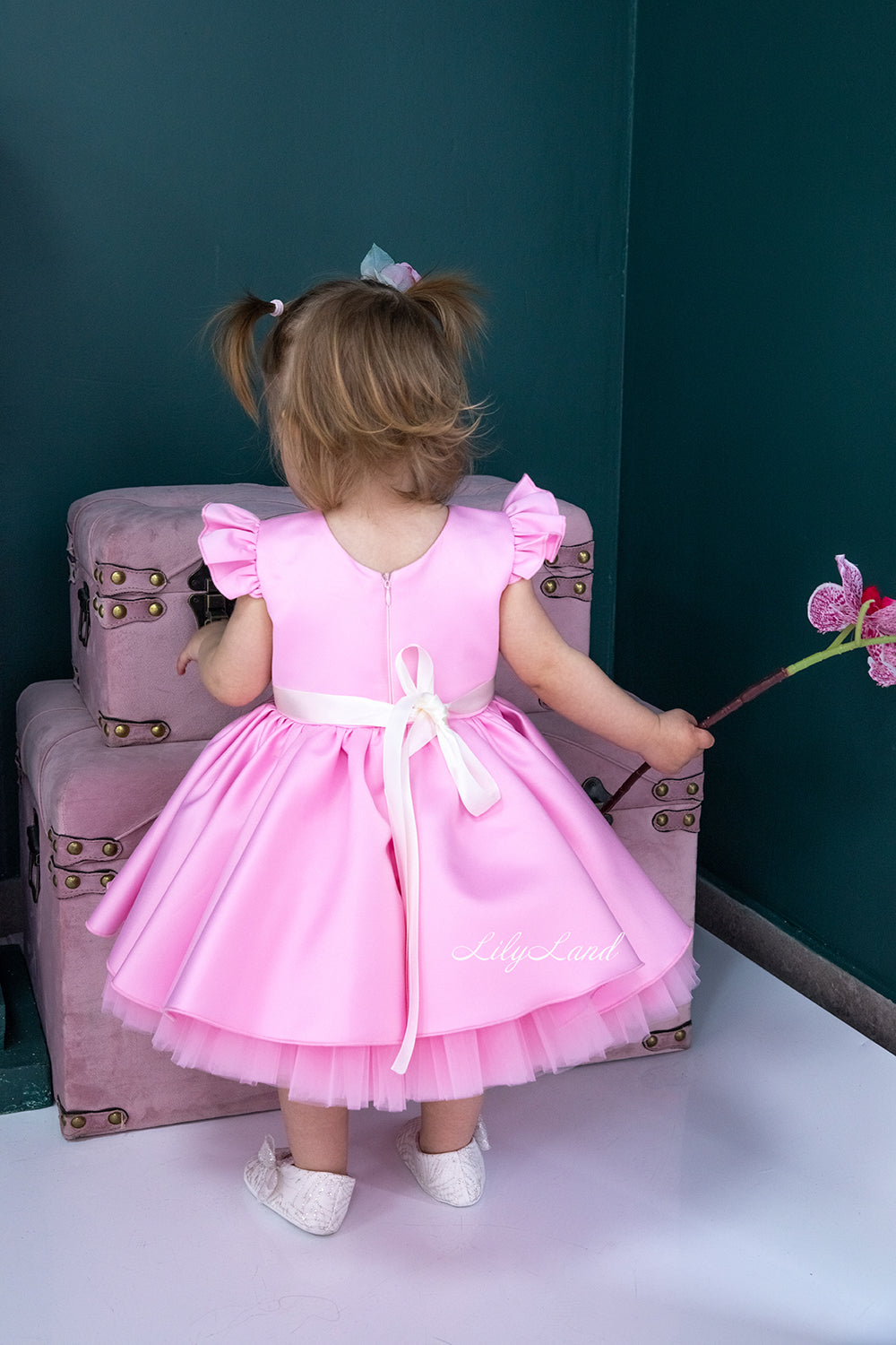 Lydia Tutu Satin Girl Dress in Pink