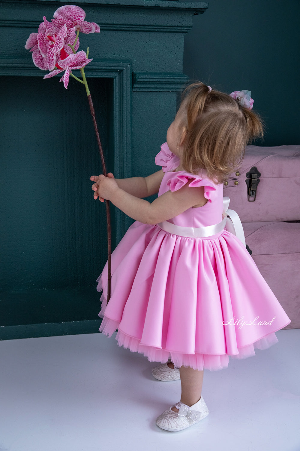 Lydia Tutu Satin Girl Dress in Pink