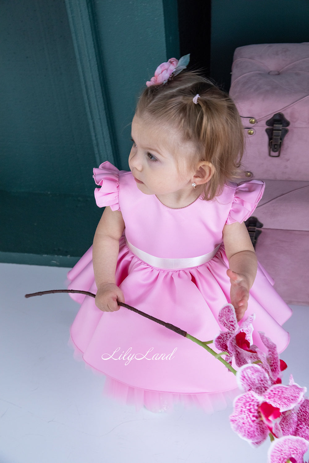 Lydia Tutu Satin Girl Dress in Pink