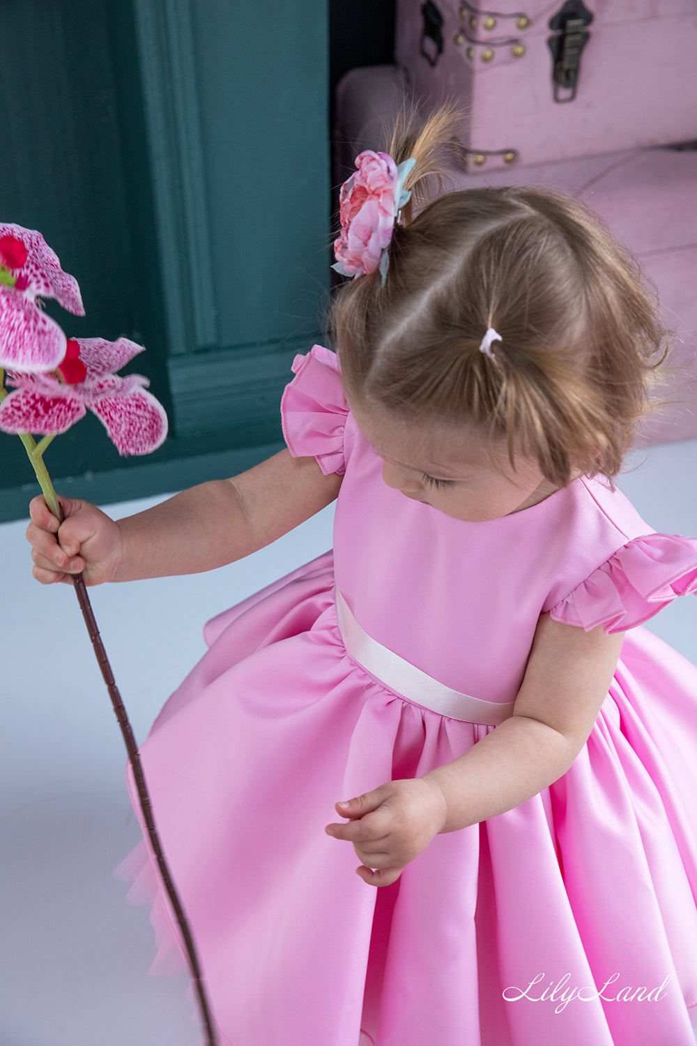 Lydia Tutu Satin Girl Dress in Pink