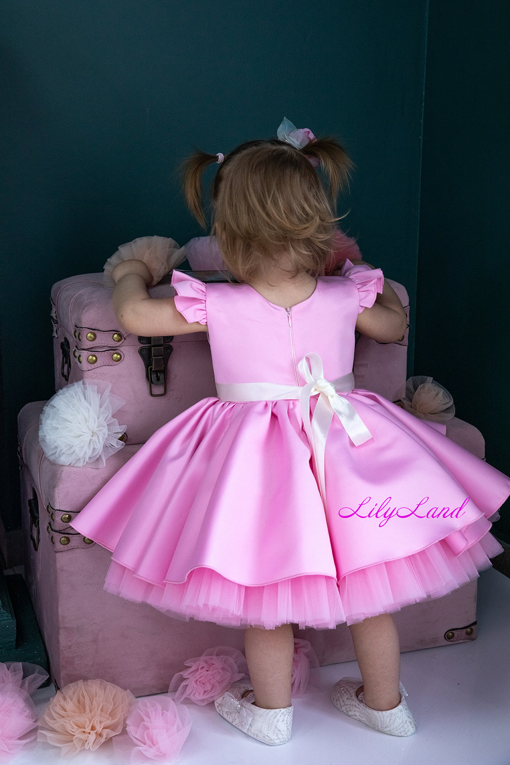 Lydia Tutu Satin Girl Dress in Pink